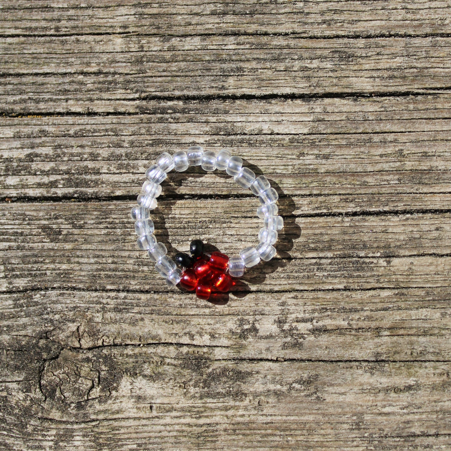 beaded ladybug ring